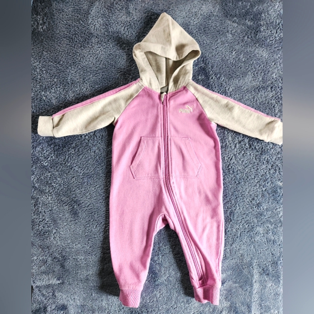 Baby Girl PUMA Hooded Jumpsuit